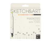 Набор маркеров двусторонних 1/5 мм Sketch&Art, 12 цв., Портрет, Bruno Visconti 22-0076/04 | OfficeDom.kz