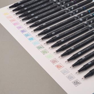 Набор ручек линеров 0,36мм Sketch&Art Black Edition, 18 цветов, Bruno Visconti 36-0018 - Officedom (5)