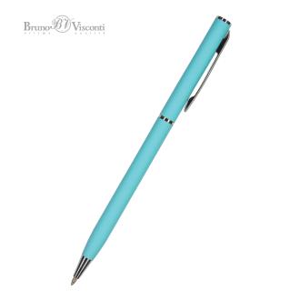 Ручка шариковая автом. 0,7мм Palermo, синий, бирюзовый мет.корпус, BrunoVisconti 20-0250/<wbr>09 - Officedom (1)