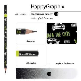 Набор ручка шариковая 0,5мм HappyWrite+карандаш ч/<wbr>г HB Машины, салатовый, 20-0212/<wbr>60-21-0030/<wbr>61 - Officedom (5)