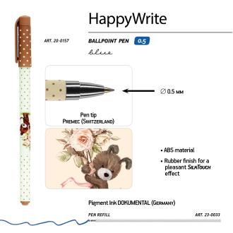 Набор ручка шариковая 0,5мм HappyWrite+карандаш ч/<wbr>г HB Щенок с букетом, 20-0157-21-0030/<wbr>06 - Officedom (3)