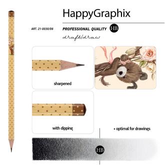 Набор ручка шариковая 0,5мм HappyWrite+карандаш ч/<wbr>г HB Щенок с букетом, 20-0157-21-0030/<wbr>06 - Officedom (5)