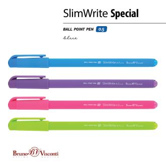 Ручка шариковая 0,5мм SlimWrite.SPECIAL, синий, Bruno Visconti 20-0007 - Officedom (2)