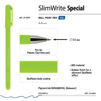 Ручка шариковая 0,5мм SlimWrite.SPECIAL, синий, Bruno Visconti 20-0007 - Officedom (3)