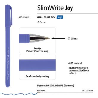 Ручка шариковая 0,5мм SlimWrite.JOY, синий, Bruno Visconti 20-0053 - Officedom (3)