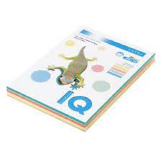 Бумага цветная А4, 80г/<wbr>м2, 250л., IQ color, 5 пастельных цветов (CR20, YE23, PI25, NG28, MB30) - Officedom (1)
