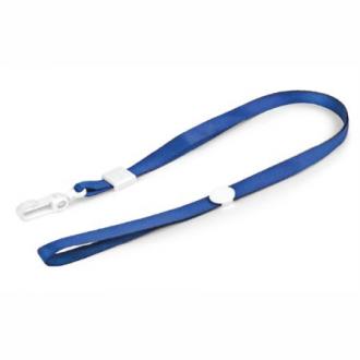 Шнурок для бейджа с пластиковым клипом, 45см, ширина 1,5см, синий, Forpus - Officedom (1)