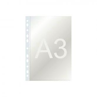 Файлы с перфорацией А3, вертикальные, прозрачные - Officedom (1)
