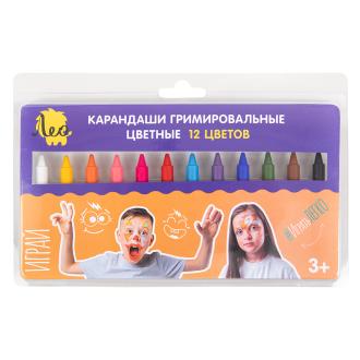 Карандаши гримировальные цветные 12 цв., 42 г, Лео Играй LPFPS-12 - Officedom (1)