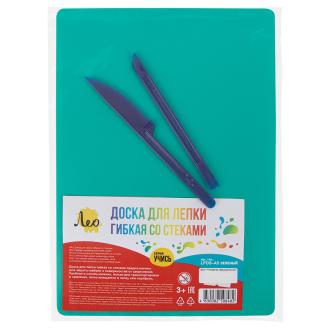 Доска для лепки гибкая со стеками, A5, зеленый, Лео LPDS-A5 - Officedom (1)