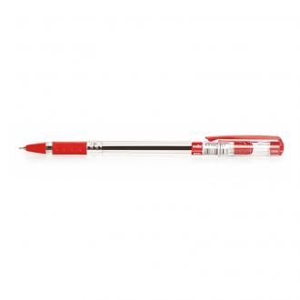 Ручка шариковая 0,7мм Finegrip, прозрачный корпус, красный, Cello - Officedom (1)