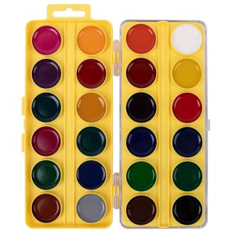 Краски акварельные медовые, без кисти, двухъярусные, 24 цвета классические, LPW-0224, Лео Играй - Officedom (2)