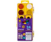 Краски акварельные медовые, без кисти, двухъярусные, 24 цвета классические, LPW-0224, Лео Играй | OfficeDom.kz