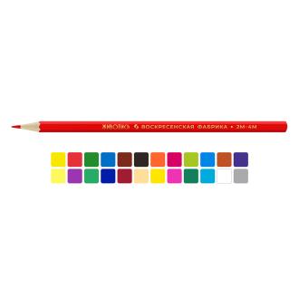 Карандаши цветные, 24 цвета, в металлической коробке, JIV-CPM-1024, ВКФ Живопись - Officedom (2)