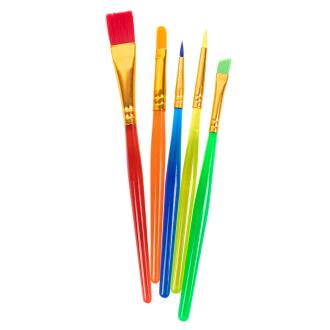 Набор цветных кисточек 5 шт, короткая ручка, ассорти, LTB 01-05, Лео Играй - Officedom (2)