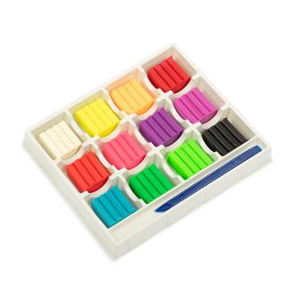 Пластилин восковой 12 цветов, неоновый, 144г, в картонной упаковке, LPMCF-0112, Лео Играй - Officedom (2)