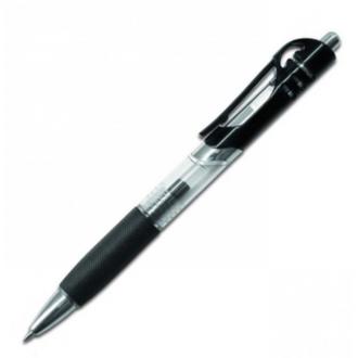 Ручка шариковая автом. "Berlingo Impulse", 0,5 мм, прозрачный корпус, черный - Officedom (1)
