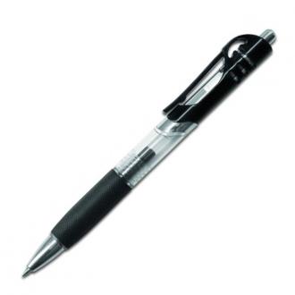 Ручка гелевая автом. "Berlingo Impulse", 0,5 мм, прозрачный корпус, черный - Officedom (1)