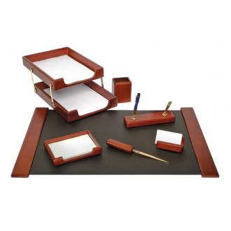 Настольный набор, 8 предметов, темно-бордовый, Forofis Wood - Officedom (1)