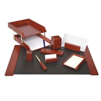 Настольный набор, 9 предметов, бордовый, Forofis Wood - Officedom (1)