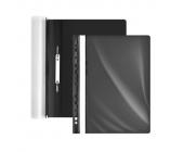 Папка-скоросшиватель с перфорацией, А4, 0,13/0,17 мм, ПП, черный матовый, Forofis | OfficeDom.kz