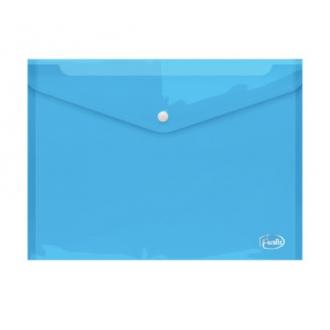 Папка-конверт на кнопке, А4, 0,16 мм, ПП, прозрачно-синий, Forofis - Officedom (1)