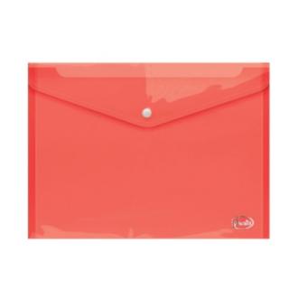 Папка-конверт на кнопке, А4, 0,16 мм, ПП, прозрачно-красный, Forofis - Officedom (1)
