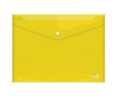 Папка-конверт на кнопке, А4, 0,16 мм, ПП, прозрачно-желтый, Forofis | OfficeDom.kz