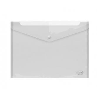 Папка-конверт на кнопке, А4, 0,16 мм, ПП, прозрачный, Forofis - Officedom (1)