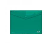 Папка-конверт на кнопке, А4, 0,16 мм, ПП, зеленый, Forofis | OfficeDom.kz