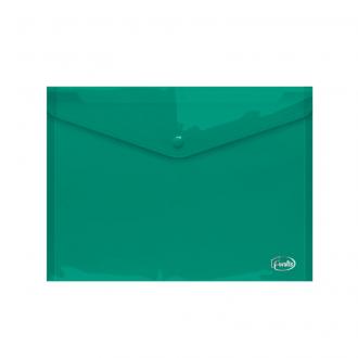 Папка-конверт на кнопке, А4, 0,16 мм, ПП, зеленый, Forofis - Officedom (1)