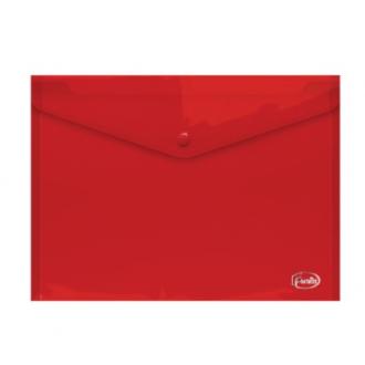 Папка-конверт на кнопке, А4, 0,16 мм, ПП, красный, Forofis - Officedom (1)