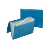 Папка-бокс для бумаг на эластичных резинках А4, 0,70мм, 12 отделений, ПП, синий, Forofis | OfficeDom.kz