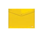 Папка-конверт на кнопке, А4, 0,16 мм, ПП, желтый, Forofis | OfficeDom.kz