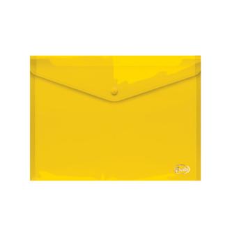 Папка-конверт на кнопке, А4, 0,16 мм, ПП, желтый, Forofis - Officedom (1)