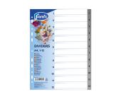 Разделители пластиковые А4, 1-12, серый, Forofis | OfficeDom.kz