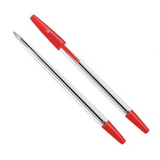 Ручка шариковая 1,0мм One, прозрачный корпус, красный, Forofis - Officedom (1)