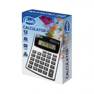 Калькулятор 12 разрядов, 120x87x14мм, батарейка LR1130+солнечная батарея, Forofis COMPACT - Officedom (2)