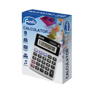 Калькулятор 8 разрядов, 115x85x15, батарейка LR1130+солнечная батарея, Forofis BASIC - Officedom (2)