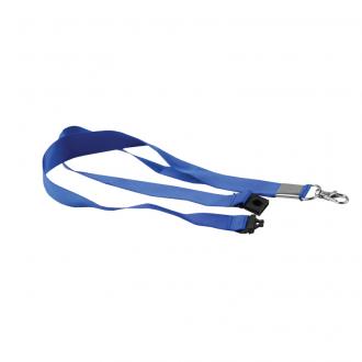 Шнурок для бейджа с металлическим карабином, 45см, ширина 2см, синий, Forofis - Officedom (1)