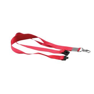 Шнурок для бейджа с металлическим карабином, 45см, ширина 2см, красный, Forofis - Officedom (1)