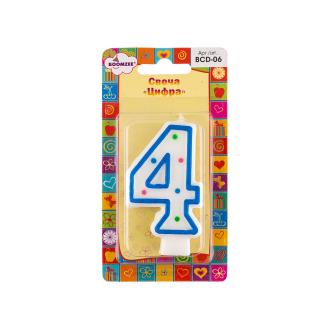 Свеча для торта "Цифра 4", BOOMZEE BCD-06 - Officedom (1)