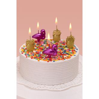 Набор свечей для торта, 5 шт, 02_ананасы и фламинго, BOOMZEE BCD-21 - Officedom (2)