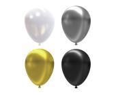 Набор воздушных шаров 30 см, 12 шт, 01_белый, черный, золотой, серебряный, BOOMZEE BWGS-30 | OfficeDom.kz