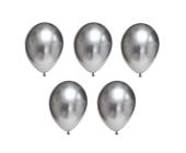 Набор воздушных шаров 30 см, 5 шт, 06_хром металлик серебряный, BOOMZEE BXMS-30 | OfficeDom.kz