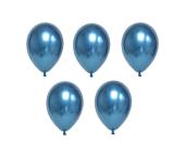 Набор воздушных шаров 30 см, 5 шт, 02_ хром металлик синий, BOOMZEE BXMS-30 | OfficeDom.kz
