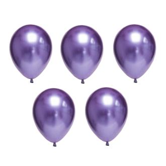 Набор воздушных шаров 30 см, 5 шт, 04_хром металлик фиолетовый, BOOMZEE BXMS-30 - Officedom (1)