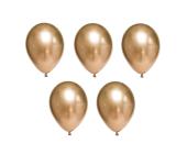 Набор воздушных шаров 30 см, 5 шт, 05_хром металлик золотой, BOOMZEE BXMS-30 | OfficeDom.kz