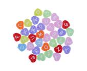 Бусины пластиковые 4х12 мм, 100 шт, №01 прозрачные/цветные сердечки "английский алфавит, Hobbius ABFG | OfficeDom.kz