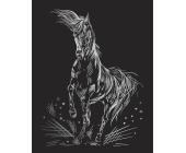 Набор для творчества "Гравюра", 20x25,5 см, №59 "Лошадь" (серебро), Hobbius SGHK | OfficeDom.kz
